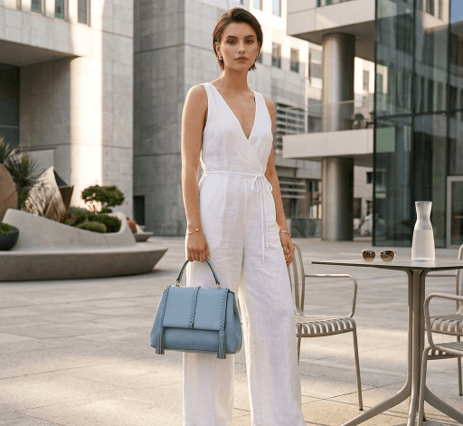 Borsa a mano azzurra